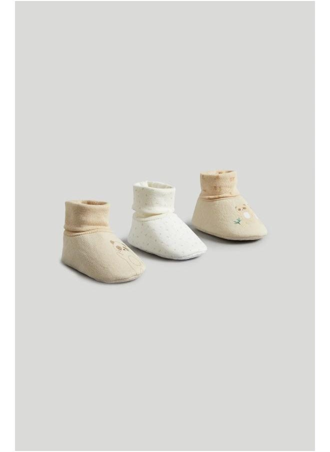mothercare Meerkat Sock-Top Baby Booties - 3 Pack  - Image 3