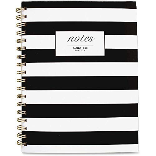Cambridge Business Notebook, Hardcover, 80 Sheets, 9-1/2 x 7 Inches, Fashion, Black/White Stripe (59012) - Image 1