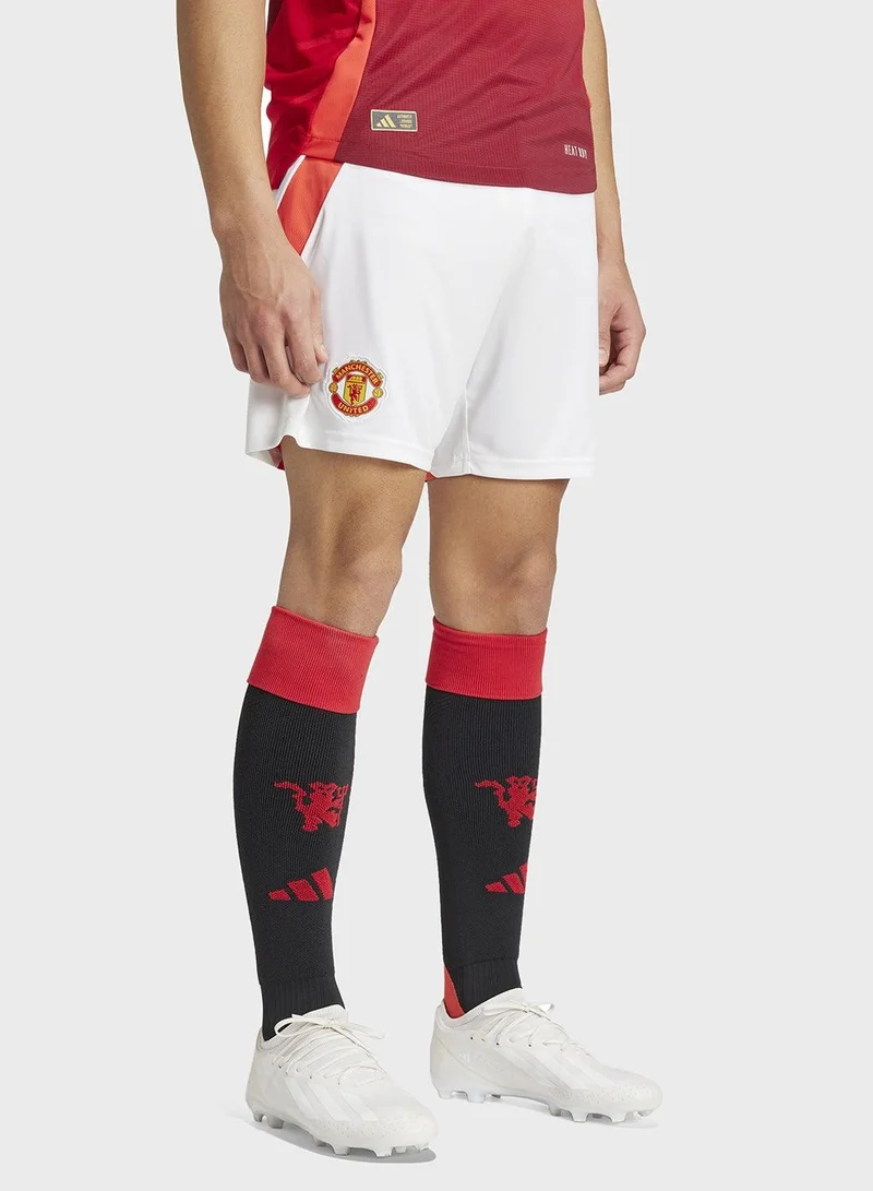 adidas Originals Mufc H Sho White Football Shorts For Men Xs