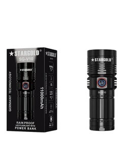 Stargold Rechargeable LED Flashlight With Power Bank Germany Technology 40W LED 11000mAh Rain Proof LED Light  - Image 3