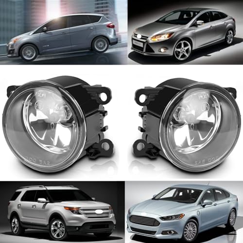 Prefer Warehouse Pair of Front Fog Lights RH LH Compatible With Ford C-Max Fusion 2013-2016 & Explorer 2011-2015 & Fiesta 2014-2019 & Focus 2008-2014 Replaces 4F9Z15200AA FO2592217C 33900-T0A-A01 - Image 1