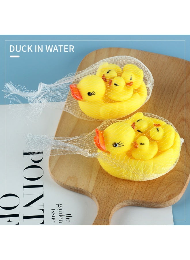 Generic (Unbranded) Adorable Mama Duck Bath Toy Set with Three Baby Ducks Fun Squeaky Bathtime Toys for Kids - Image 1