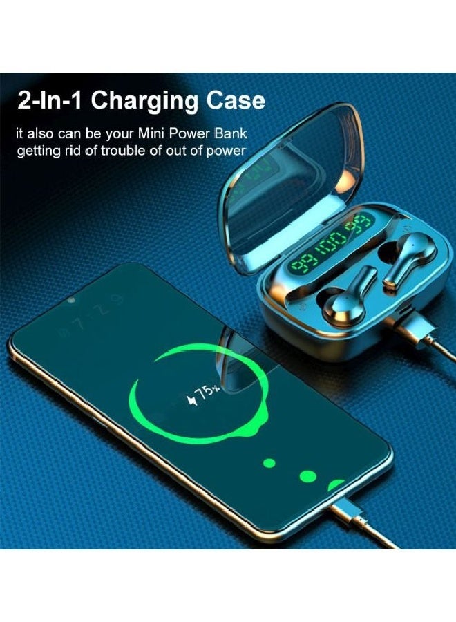 ارواق سماعات أذن داخلية R3 لاسلكية حقيقية بتقنية بلوتوث 5.0 مع علبة شحن – أسود - Image 2