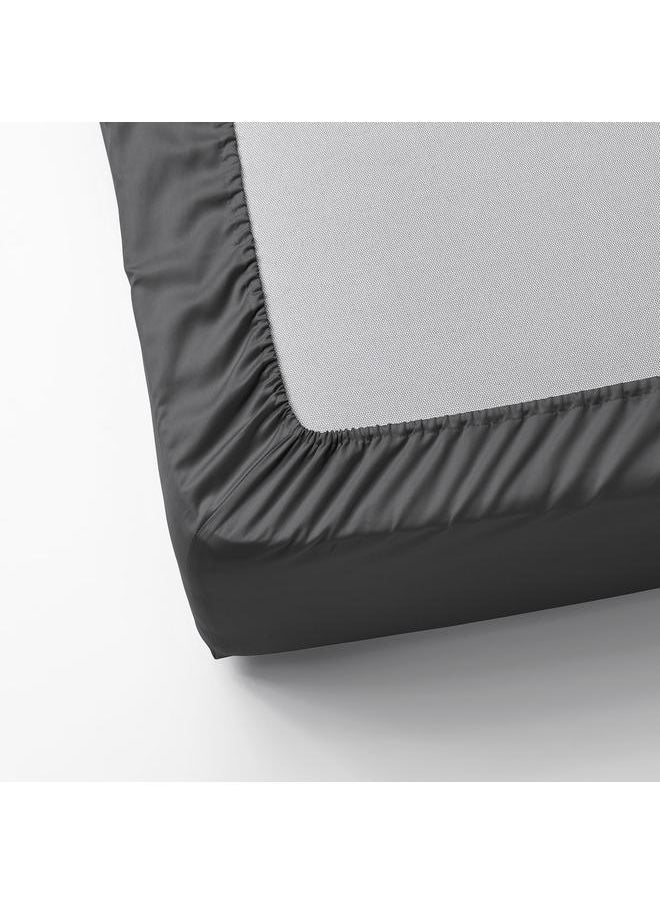 Generic Fitted sheet, dark grey, 180x200 cm  - Image 4