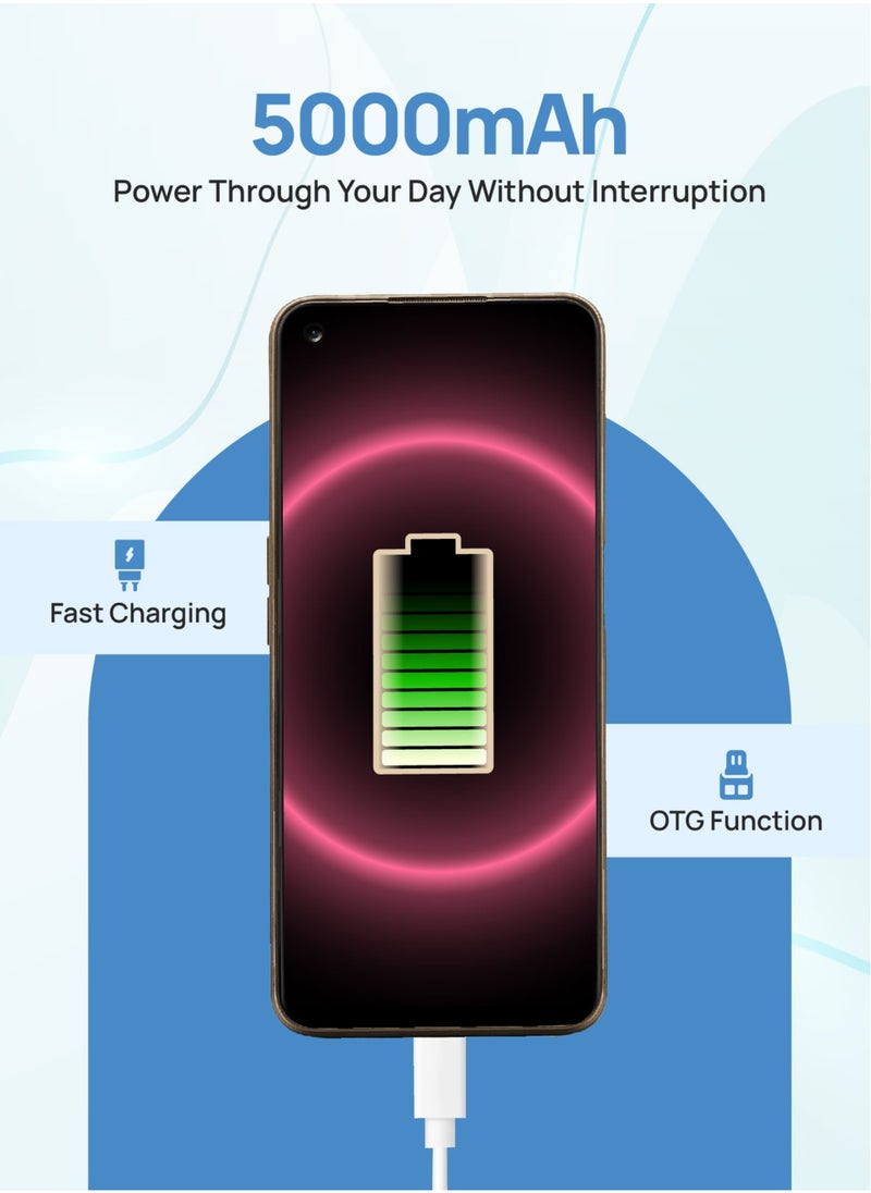 تا كتيل هاتف Spark 70 5G الذكي، كاميرا رباعية النواة بدقة 13 ميجابكسل تعمل بالذكاء الاصطناعي، فتح القفل بالوجه، ذاكرة الوصول العشوائي 16 جيجابايت - تخزين 128 جيجابايت، شاشة FHD + 90 هرتز (أزرق)  - Image 5
