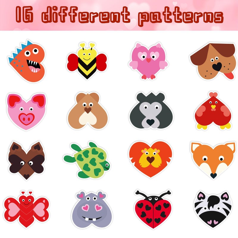 W1cwey Valentineâ€™s Self-Adhesive Stickers Rolls - 1000pcs Animal Heart-Shaped Sticker(2 Rolls)16 Design Valentineâ€™s Day Cute Animal Gift Wrapping Kid Cartoon Bee Owl Pig Zebra Scrapbook Giftwrap Decor - Image 3