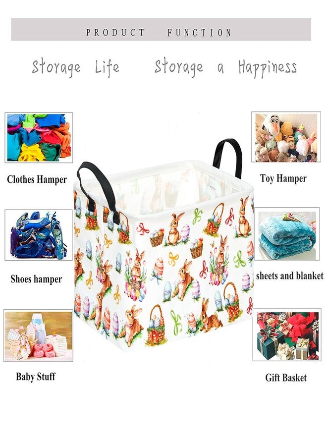 KUNRO Easter Basket Gift Storage Basket Bunny Storage Bin Organizer for Home Nursery Hamper Bedroom Laundry Hamper Shelf Baskets. - Image 2