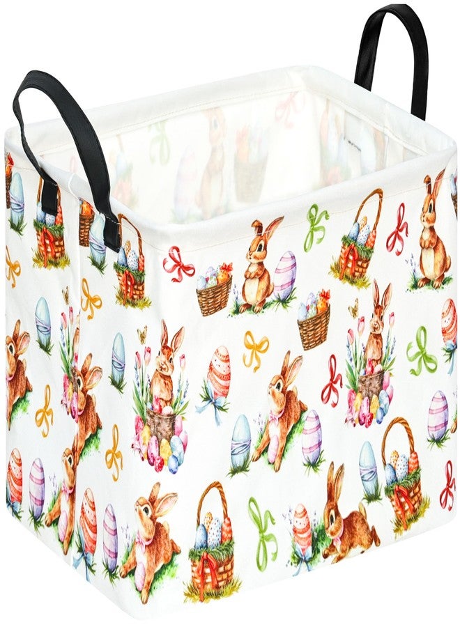 KUNRO Easter Basket Gift Storage Basket Bunny Storage Bin Organizer for Home Nursery Hamper Bedroom Laundry Hamper Shelf Baskets. - Image 1