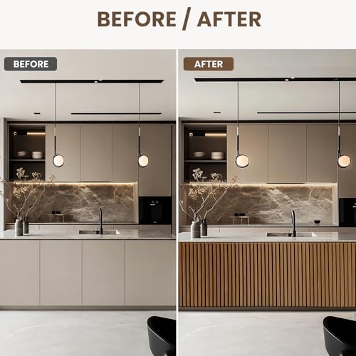 TRAIN2 ART 94.5 x 23.6 in Acoustic Wood Wall Panels,3D Flexible Soundproof Absorbing Panels,Wood Slat Walls for Interior Wall Decor (Walnut) - Image 3