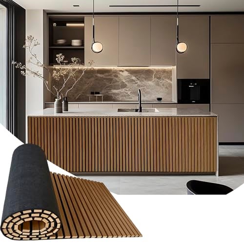 TRAIN2 ART 94.5 x 23.6 in Acoustic Wood Wall Panels,3D Flexible Soundproof Absorbing Panels,Wood Slat Walls for Interior Wall Decor (Walnut) - Image 1