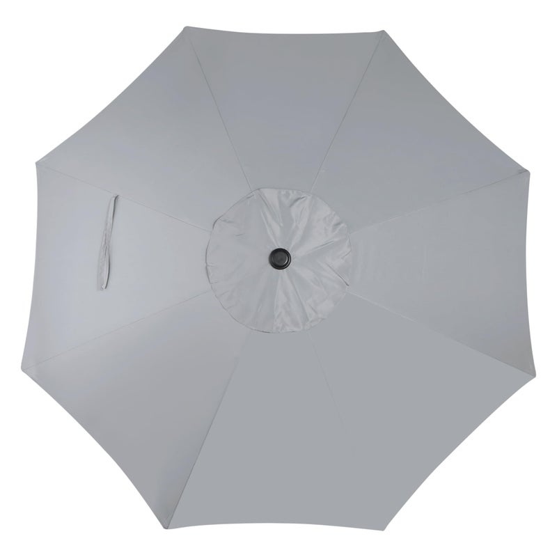Blissun 9' Outdoor Patio Umbrella, Outdoor Table Umbrella, Yard Umbrella, Market Umbrella with 8 Sturdy Ribs, Push Button Tilt and Crank (Grey) - Image 3