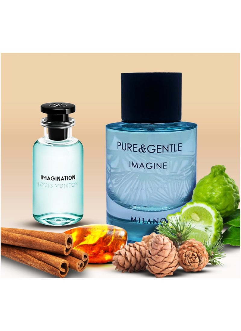 ميلانو عطر بيور اند جنتل ايماجين او دو بارفيوم للرجال - 100 مل | عطر فاخر طويل الامد  - Image 3