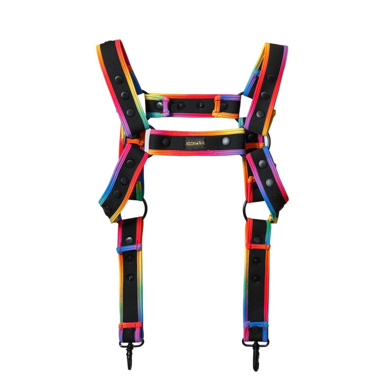 JOCKMAIL Men's Body Chest Harness Adjustable Elastic Waistband Sexy Underwear Halter Belt for Men (rainbow) - Image 3