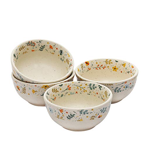miah decor Miah Décor Ceramic Bowls Set Of 4 Pcs Handcrafted Stoneware Dinner Bowl Katori Microwave Safe Freezer Safe Dishware Safe Dessert Snack Soup For Kitchen And Dinning -260 Ml, Multicolor - Image 2