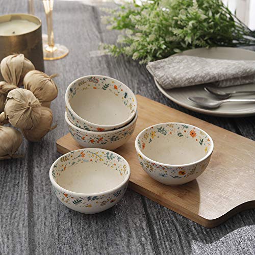 miah decor Miah Décor Ceramic Bowls Set Of 4 Pcs Handcrafted Stoneware Dinner Bowl Katori Microwave Safe Freezer Safe Dishware Safe Dessert Snack Soup For Kitchen And Dinning -260 Ml, Multicolor - Image 1