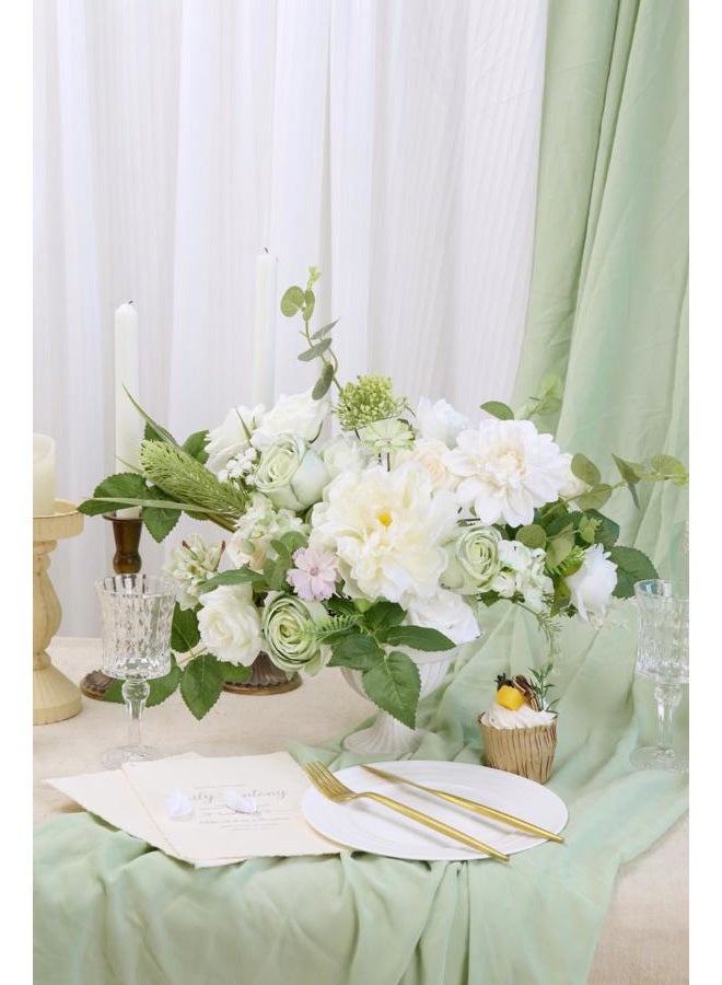Piklado Artificial Flower Combination Box Set Artificial Flower Loose Leaves and Stems DIY Wedding Center Bouquet Bride Wedding Baby Shower（White） - Image 3
