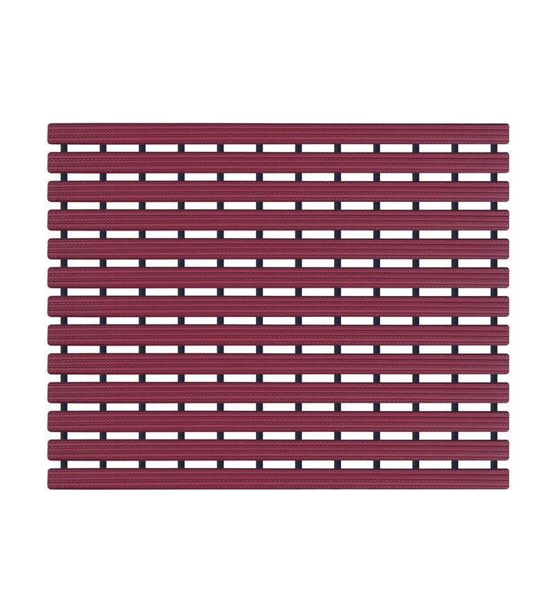 Obsessions Non-Slip Mehroon PVC Shower Mat for Bathrooms, 47x61 cm Safety & Style - Image 2