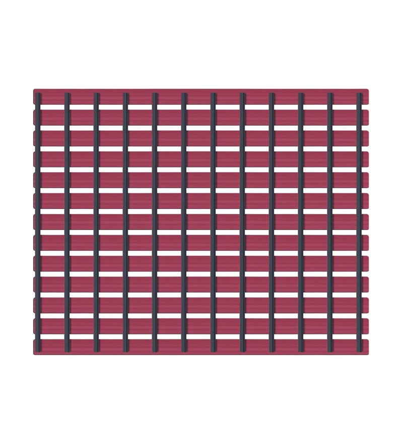 Obsessions Non-Slip Mehroon PVC Shower Mat for Bathrooms, 47x61 cm Safety & Style - Image 3