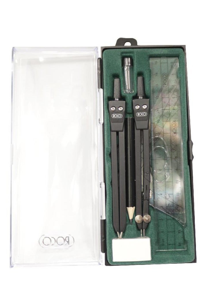 روكو طقم هندسي طقم رياضي مع سنون | بلاستيك/فولاذ | 9 قطع - Image 1