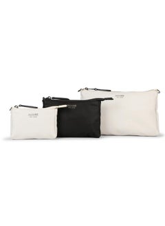 JuJuBe JuJuBe x Witney Carson - New 3-Piece Pouch Set, Diaper Bag Organizing Pouches, Convertible to Small Purse with Crossbody Strap, Perfect for Travel, Zipper Cosmetic or Makeup Pouch, Cloud  - Image 1