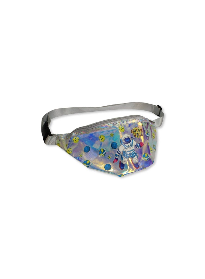Waist Bag – Silver with Astronaut Print - Image 1