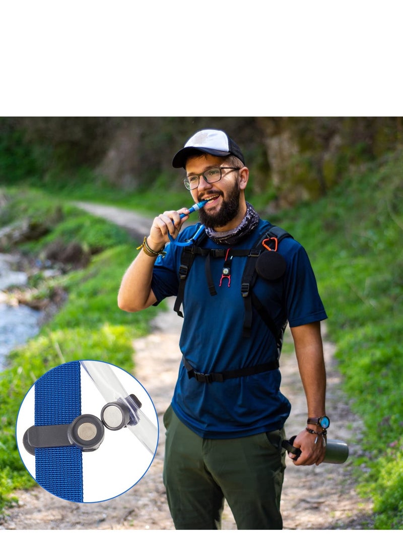 Zikra 3Pcs Water Tube Clips Automatic Reset Universal Water Bladder Hose Clip Removable Hydration Pack Clamp Magnetic Hose Holder for Outdoor Cycling Running - Image 3