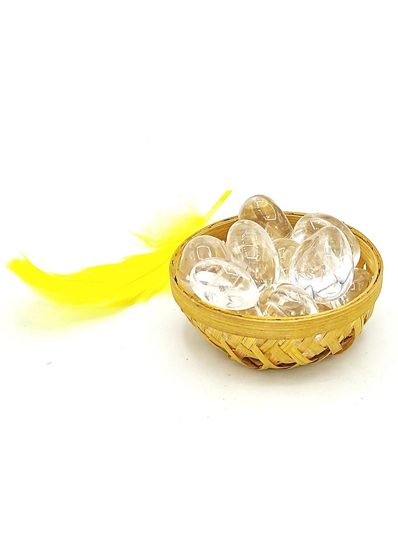 Plus Value Plus Value Natural Clear Quartz Crystal Pebbles Tumbled AAA Stone for Wealth Prosperity 200grams in Basket  - Image 2