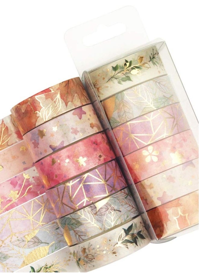Generic Gold Foil Washi Tape Set - 6 Rolls of Decorative Masking Tape for Crafting, Journals, Planners, and Gift Wrapping - 15mm Width for Creative Artwork and DIY Projects.  - Image 2
