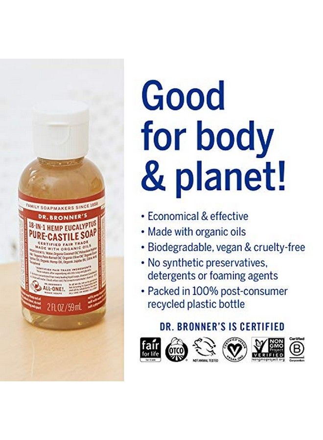 Dr. Bronner's Dr Bronner’S Purecastile Liquid Soap (Eucalyptus 2 Ounce) Made With Organic Oils 18In1 Uses: Face Body Hair Laundry Pets And Dishes Concentrated Vegan Nongmo - Image 5