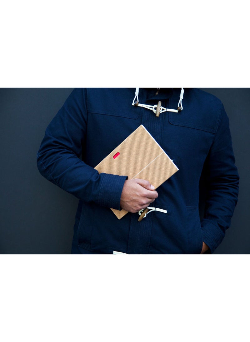 Paper-Oh Ondulo Natural B6.5 Lined Wrap Closure 112 Pages 100gsm Notebook - Image 4