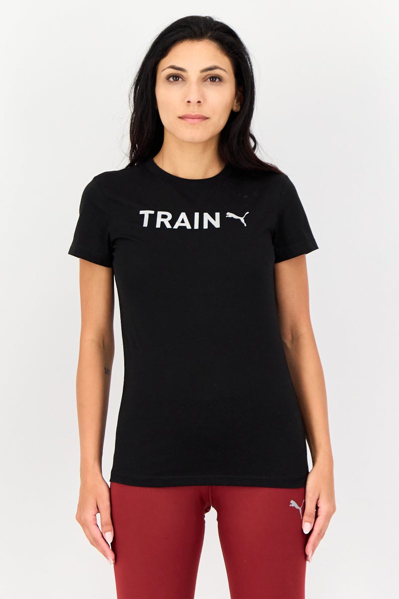 PUMA Women Sportswear Fit Short Sleeve Training T-Shirt, Black - Image 1
