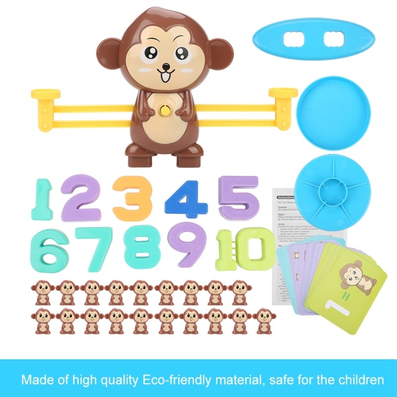 Monkey Balance Game Eco-Friendly Plastic Smooth Rounded Edges - Bright Color Cute Monkey Early Math Learning Toy for Preschool Toddlers - Image 5