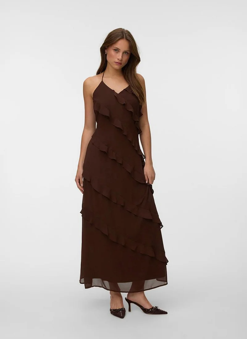 Women's VMMARJORIE Sleeveless Flounce Maxi Dress