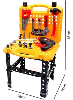EASY FUTURE Tool Play Set Drill Screwdriver Repair Kit Toy Portable Pretend Play Tools Box And Tools Table Set Puzzle Tool Toy Set For Kids 57 Pcs  - Image 3