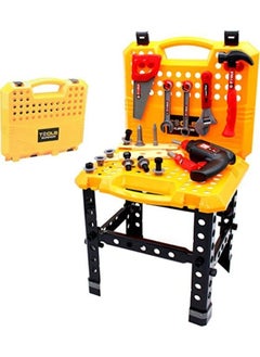 EASY FUTURE Tool Play Set Drill Screwdriver Repair Kit Toy Portable Pretend Play Tools Box And Tools Table Set Puzzle Tool Toy Set For Kids 57 Pcs  - Image 1