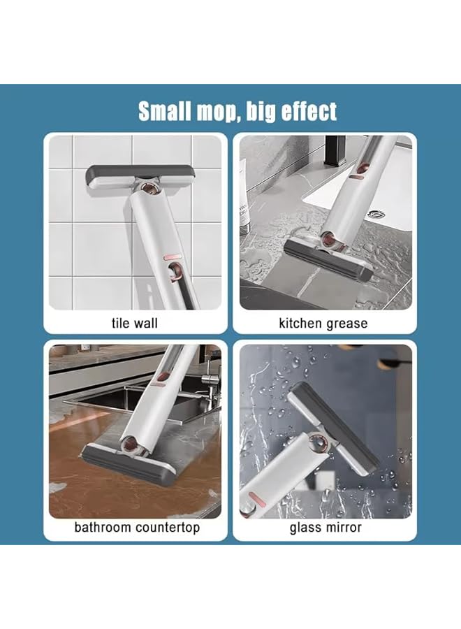 PROMASS Portable Mini Squeeze Mop Home Simple Cleaning Tools for Kitchen Desk Washroom Window Cleaning - Image 2
