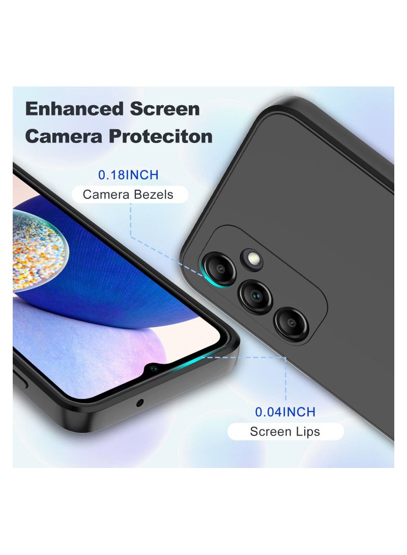 جراب من السيليكون الناعم لهاتف Samsung Galaxy A14 5G مضاد للصدمات غطاء خلفي مطفأ اللمعة بطانة نسيج داخلية مع جراب حماية للكاميرا لهاتف Samsung Galaxy A14 5G - Image 4