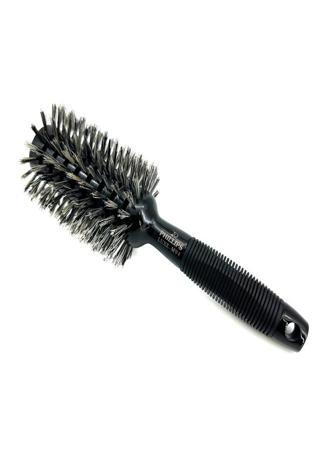 Phillips Brush Luxe Monster Vent 4 Professional Hair Brush (2.75” Diameter Barrel) - Black & Rose Gold Vented Hairbrush with Nylon Reinforced Boar Hair Bristles, Ergonomic Rubber Grip - Image 3