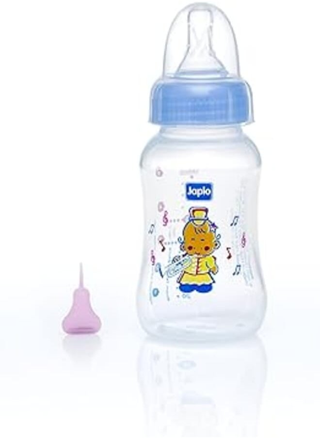 Japlo Japlo Streamline baby feeding Bottle with Anti-colic nipple & Lukewarm water mixer size 140 ml - blue colour 
