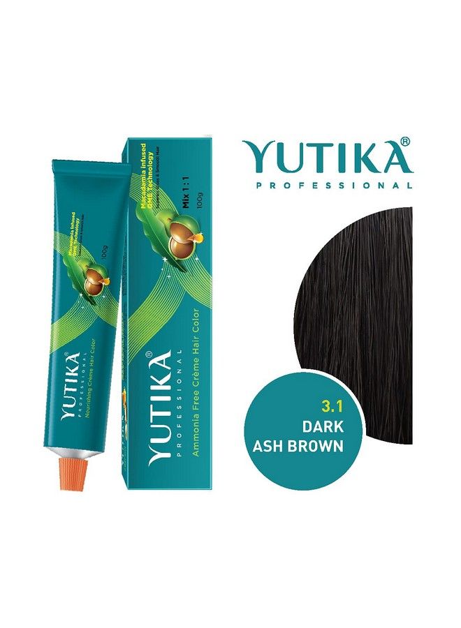 Yutika Professional Creme Hair Color 100Gm Dark Ash Brown 3.1 - Image 3