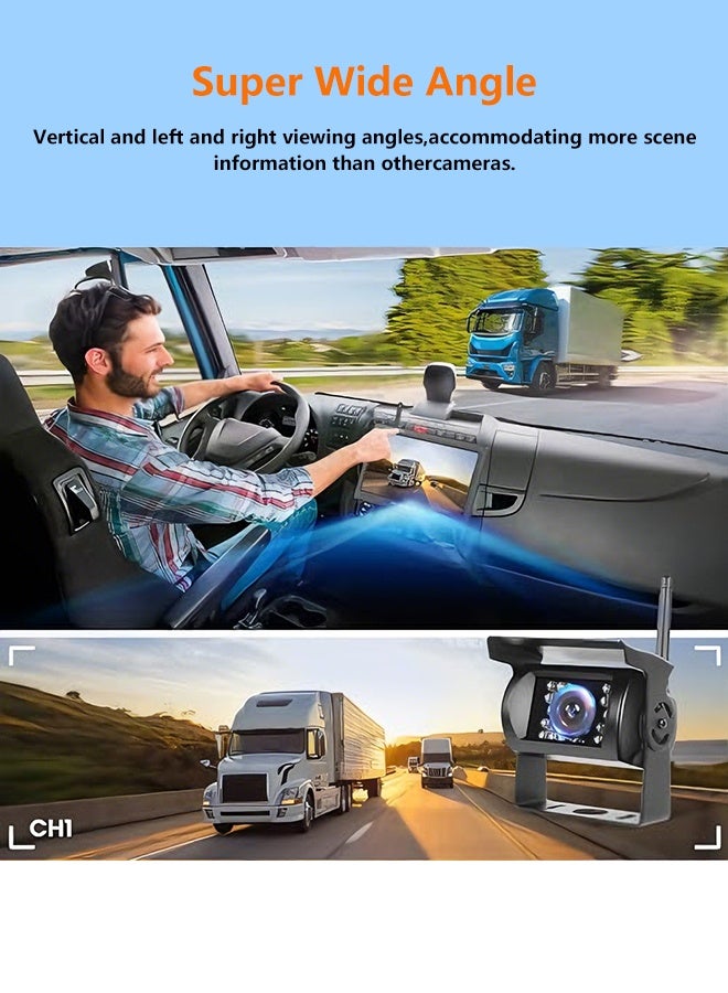 WALALLA Professional 4-Piece Wireless Backup Camera System - 7 inch Monitor with Night Vision & IP69 Waterproof Rating, 24V Compatible for Large Vehicles/RVs/Trucks - Image 5