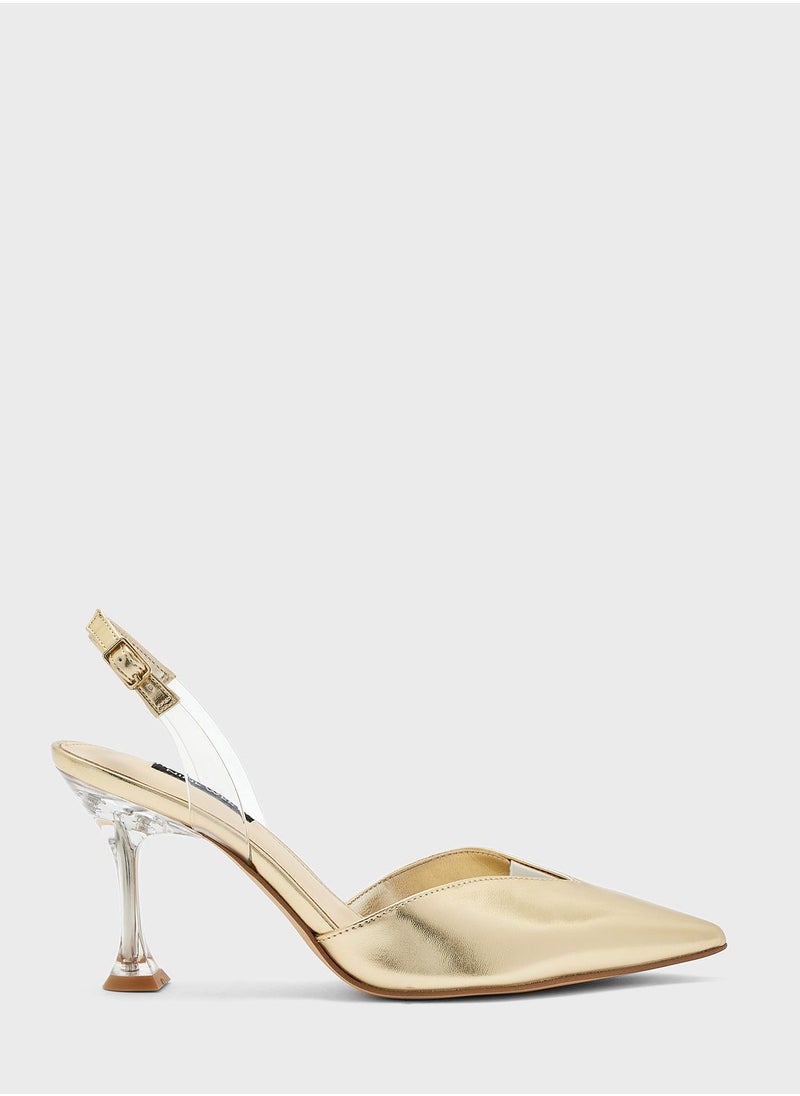 NINE WEST - Pointed Toe Low Heel Pumps - Image 1