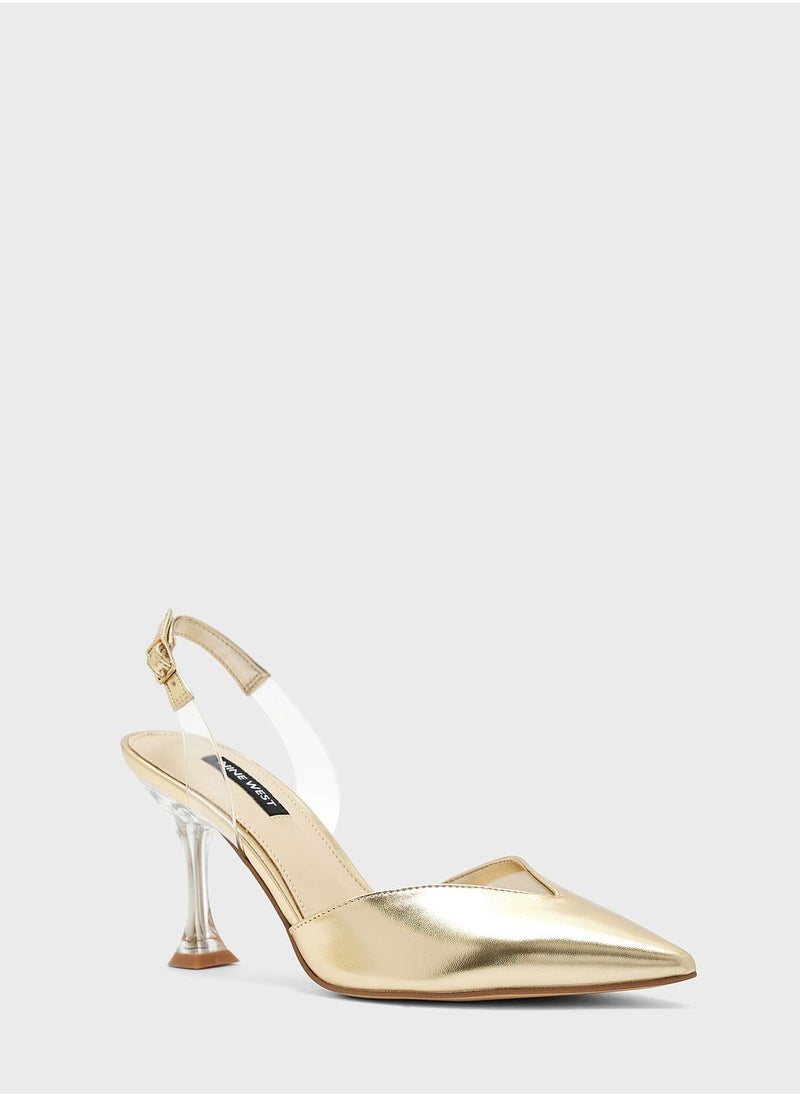 NINE WEST - Pointed Toe Low Heel Pumps - Image 1