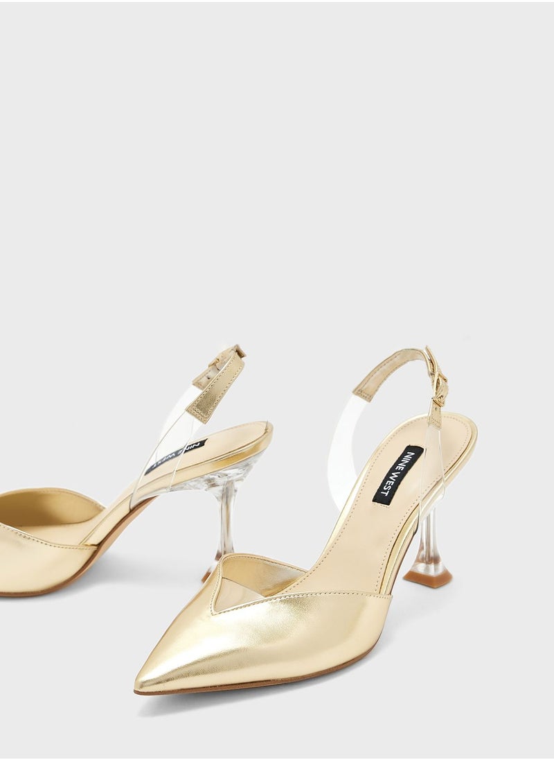 NINE WEST - Pointed Toe Low Heel Pumps - Image 1