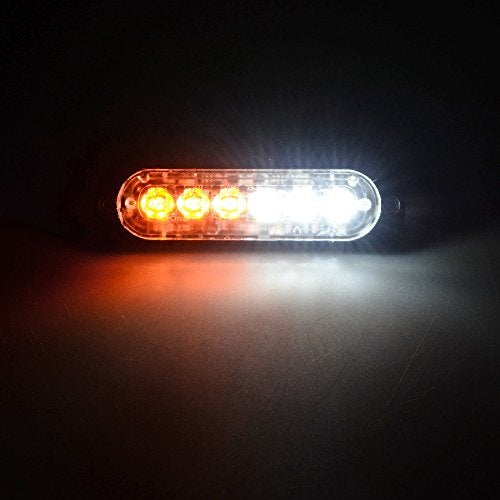ANZIO Combo Amber White 4X 12-LED 4pcs 6-LED Car Tow Truck Emergency Warning Beacon Plow Safety Strobe Light Bar - Image 5