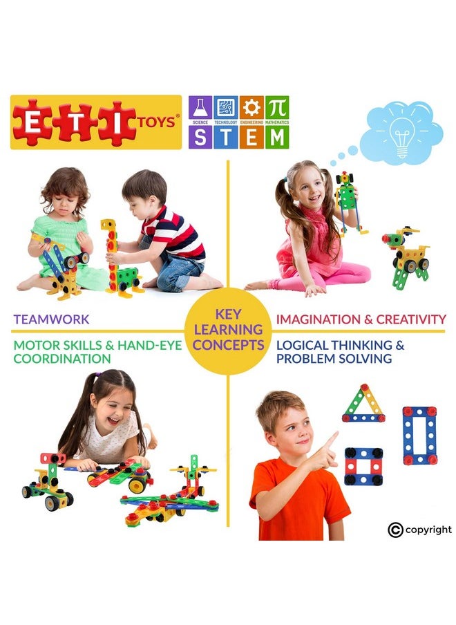 ETI Toys ETI Toys STEM Learning Original Educational Construction Engineering Building Blocks Set for 3, 4 and 5+ Year Old Boys & Girls | Creative Fun Building Toys for Kids Kit, STEM Toys Gift (172 PCS)  - Image 2
