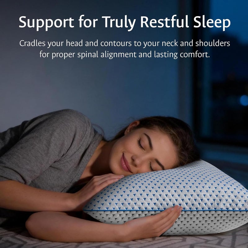 fulocean Cooling Pillows King Size Set of 2 for Sleeping, Adjustable Shredded Gel Memory Foam Cool Pillows 2 Pack for Side, Back, Hot Sleeper, Mid-Firm for Neck Pain Relief,Washable Removable Cover,CertiPUR-US - Image 4
