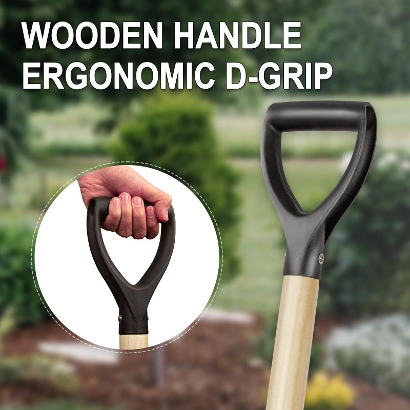 VNIMTI Shovel for Digging,Round Shovel, Garden Tool with D-Handle, 41 Inches in Overall Length, Wooden Handel Garden Shovel,Beach Shovel, Car Snow Shovel - Image 3