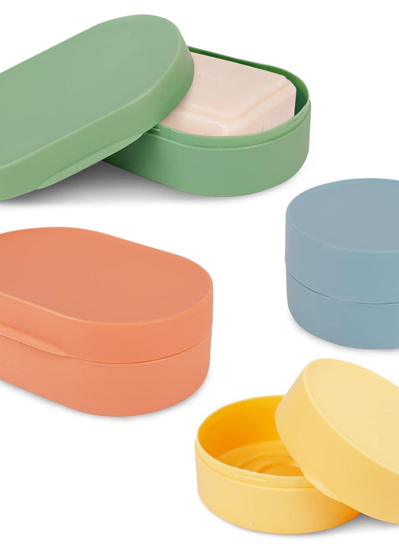 4 Pcs Travel Soap Box Holder Case Container Portable Leak Proof Dish with Lid - Perfect for Shower Bathroom Kitchen Camping Gym (2 Small + 2 Large)  - Image 1