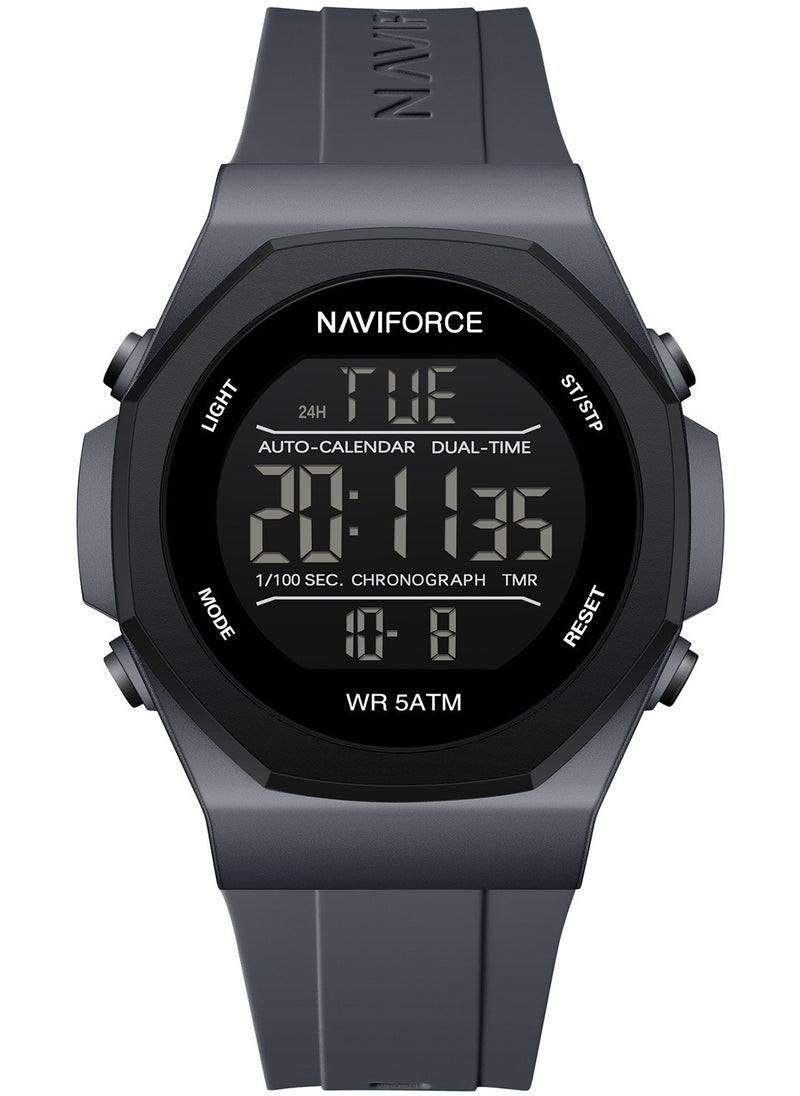 NAVIFORCE Fumed Silica Strap Multifunctional Digital LCD Wrist Watch For Men NF7117 T.GYT.GY  - Image 1